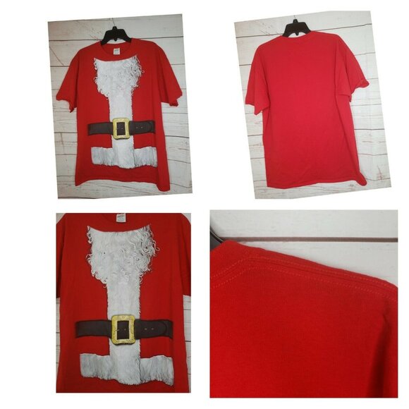 Dec 25th Santa Claus Red Short Sleeve T-Shirt Men's Size Extra Large Holiday Dec - Picture 2 of 7